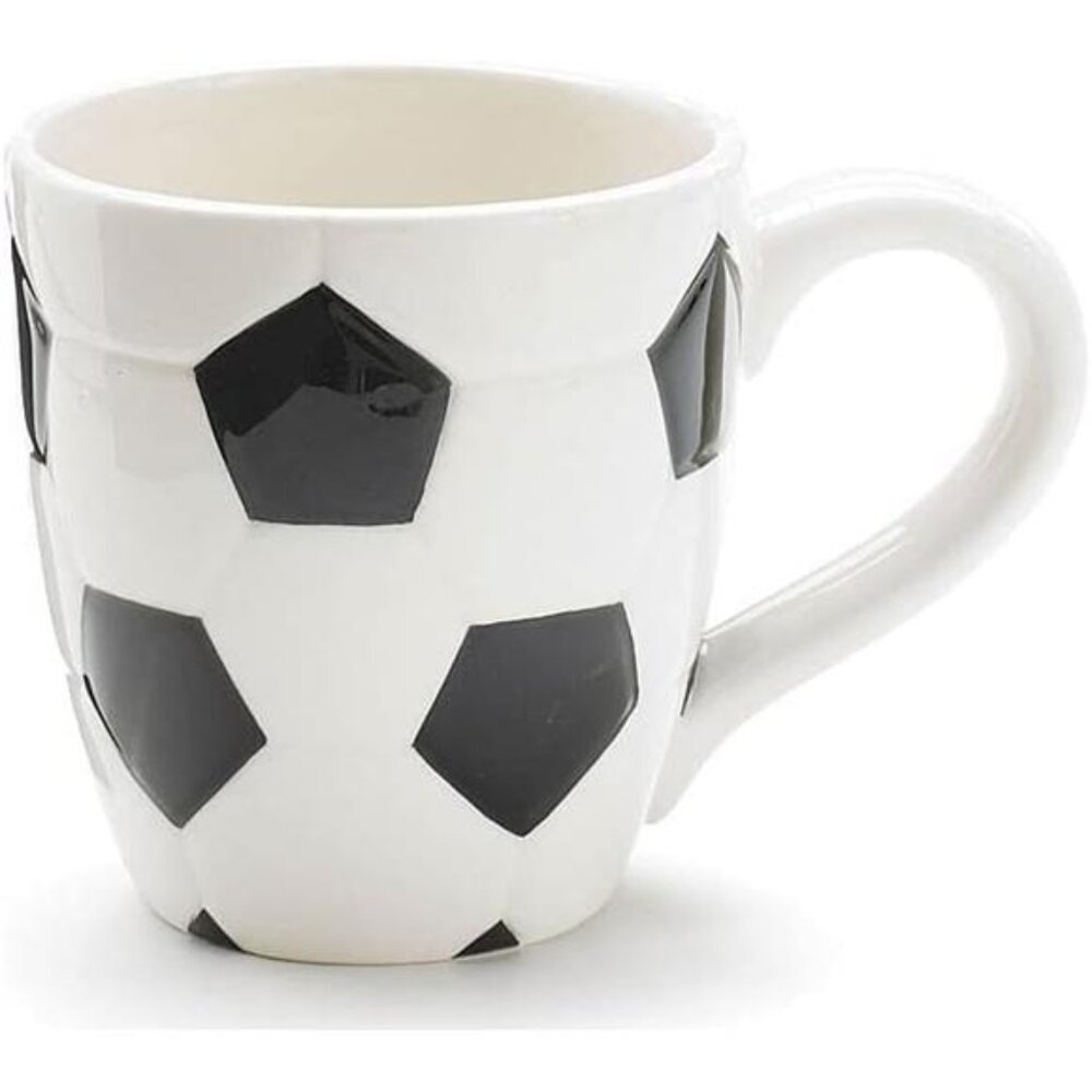 Ceramic Soccer Ball Design Sports Coffee Tea Mug with Handle Great Gift Idea